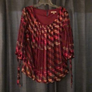 Multicolored red blouse